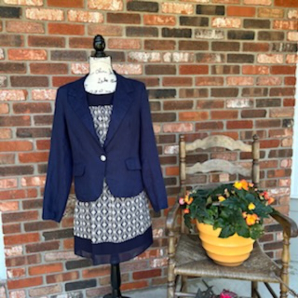 ST TROPEZ WEST NAVY LINEN BLAZER SIZE MEDIUM NWOT - Picture 11 of 13